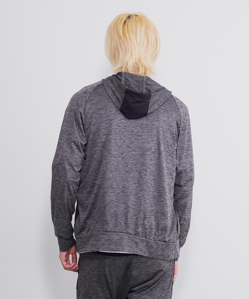 LONSDALE（ロンズデール）の「LONSDALE/ロンズデール DRY セットアップ対応可 ワンポイントロゴ リフレクタープリント 両脇ポケット 切替 ストレッチ 軽量ニット フーディ ジップパーカー（パーカー・メンズ・ネイビー/グレー/チャコール・LL/M/L）」の13枚目の写真