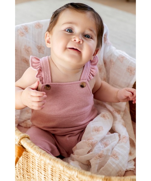 aden + anais (エイデンアンドアネイ)の「オーガニックスワドル2枚入り アースリー ASWO20003 earthly(おくるみ・キッズ・ホワイト×ピンク・FREE)」の5枚目の写真