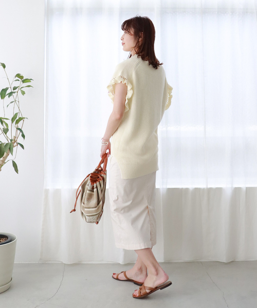 IÉNA アイボリー ニット　ベスト　美品 IENA 「IENA」 ニットベスト FREE ホワイト レディース