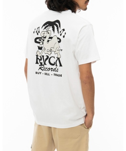 RVCA(ルーカ)の「RVCA メンズ RVCA RECORDS Tシャツ【2022年夏モデル】/ルーカ半袖バックプリントTシャツ(Tシャツ/カットソー・メンズ・ホワイト/ブラック/ゴールド・SMALL/MEDIUM/LARGE)」の6枚目の写真