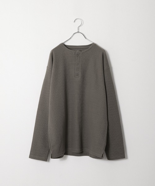 ZIP FIVE(ジップファイブ)の「【ZIP FIVE】【肉厚ワッフル】 クルー&ヘンリー レギュラー長袖無地Tシャツ/ロンT(Tシャツ/カットソー・レディース・イエロー/グリーン/アイボリー系/ベージュ/グリーン系/オートミール/ブラック/イエロー系/アイボリー/アイボリー系1/ブラック系/チャコール/グレー系/ブルー/ブルー系/ベージュ系・LARGE/MEDIUM/X-LARGE/SMALL)」の1枚目の写真