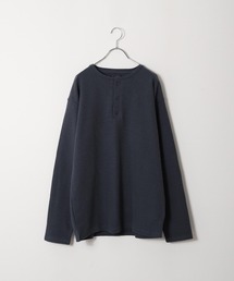 【ZIP FIVE】【肉厚ワッフル】 クルー&ヘンリー レギュラー長袖無地Tシャツ/ロンT