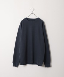【ZIP FIVE】【肉厚ワッフル】 クルー&ヘンリー レギュラー長袖無地Tシャツ/ロンT