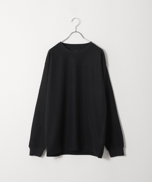 ZIP FIVE(ジップファイブ)の「【ZIP FIVE】【肉厚ワッフル】 クルー&ヘンリー レギュラー長袖無地Tシャツ/ロンT(Tシャツ/カットソー・レディース・イエロー/グリーン/アイボリー系/ベージュ/グリーン系/オートミール/ブラック/イエロー系/アイボリー/アイボリー系1/ブラック系/チャコール/グレー系/ブルー/ブルー系/ベージュ系・LARGE/MEDIUM/X-LARGE/SMALL)」の2枚目の写真