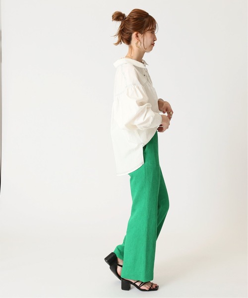 B.C STOCK（ベーセーストック）の「レースアップブラウス（シャツ/ブラウス・レディース・ホワイト/ブラック/グリーン・FREE）」の12枚目の写真