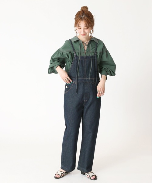 B.C STOCK（ベーセーストック）の「レースアップブラウス（シャツ/ブラウス・レディース・ホワイト/ブラック/グリーン・FREE）」の9枚目の写真