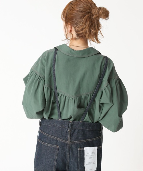 B.C STOCK（ベーセーストック）の「レースアップブラウス（シャツ/ブラウス・レディース・ホワイト/ブラック/グリーン・FREE）」の21枚目の写真