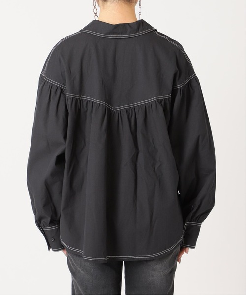 B.C STOCK（ベーセーストック）の「レースアップブラウス（シャツ/ブラウス・レディース・ホワイト/ブラック/グリーン・FREE）」の6枚目の写真