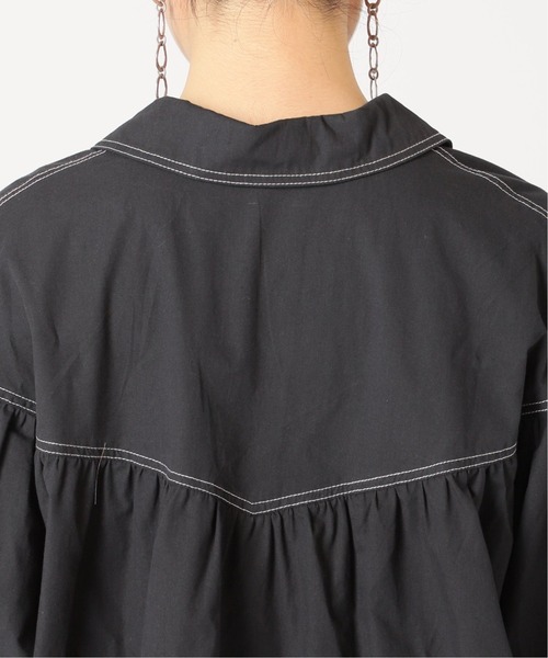 B.C STOCK（ベーセーストック）の「レースアップブラウス（シャツ/ブラウス・レディース・ホワイト/ブラック/グリーン・FREE）」の10枚目の写真