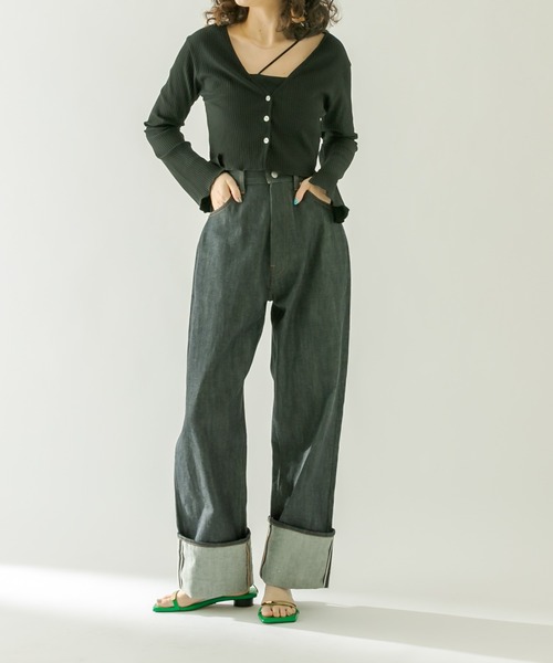 mystic（ミスティック）の「カットリブチビカーディガン（カーディガン/ボレロ・レディース・ブラック/ネイビー/オフホワイト/ピンク/イエロー・FREE）」の19枚目の写真