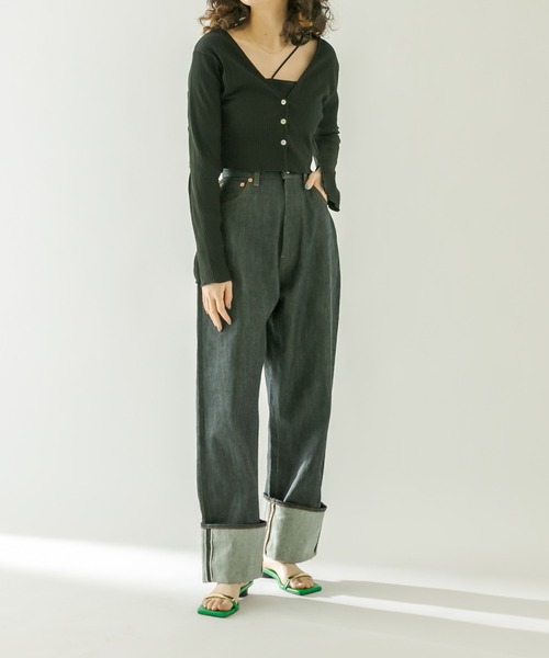 mystic（ミスティック）の「カットリブチビカーディガン（カーディガン/ボレロ・レディース・ブラック/ネイビー/オフホワイト/ピンク/イエロー・FREE）」の18枚目の写真