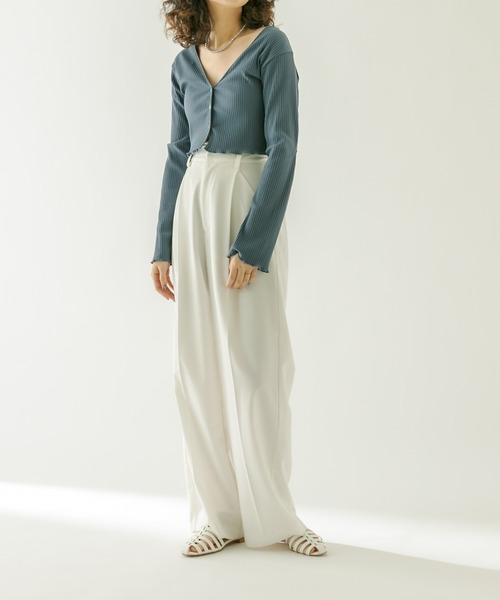 mystic（ミスティック）の「カットリブチビカーディガン（カーディガン/ボレロ・レディース・ブラック/ネイビー/オフホワイト/ピンク/イエロー・FREE）」の22枚目の写真