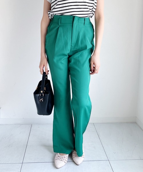 CLEA(クレア)の「カラーセミフレアスラックス(スラックス・レディース・ブラック/ピンク/グリーン/アイボリー・S/M)」の8枚目の写真