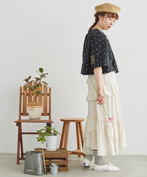 chambre de charme（シャンブルドゥシャーム）の「●石ころドットとお花刺繍 ブラウス（シャツ/ブラウス・レディース・ブラック・FREE）」の15枚目の写真