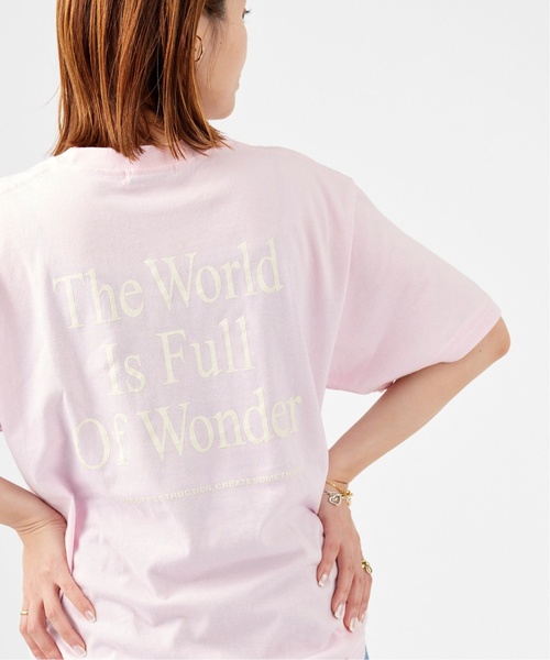 JOURNAL STANDARD(ジャーナルスタンダード)の「《追加2》BACK LOGO WORLD Tシャツ(Tシャツ/カットソー・レディース・ブラック系その他/ホワイト/ピンク・FREE)」の3枚目の写真