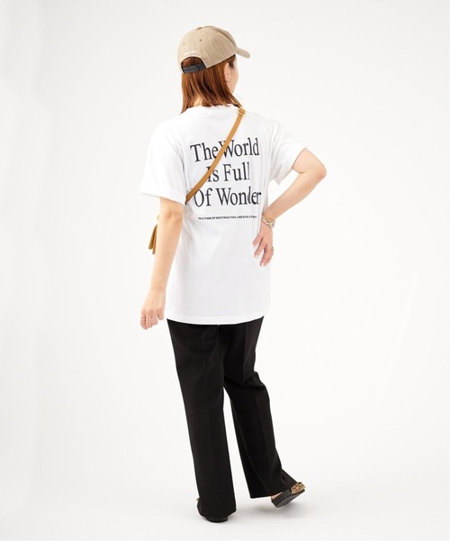 JOURNAL STANDARD(ジャーナルスタンダード)の「《追加2》BACK LOGO WORLD Tシャツ(Tシャツ/カットソー・レディース・ブラック系その他/ホワイト/ピンク・FREE)」の7枚目の写真