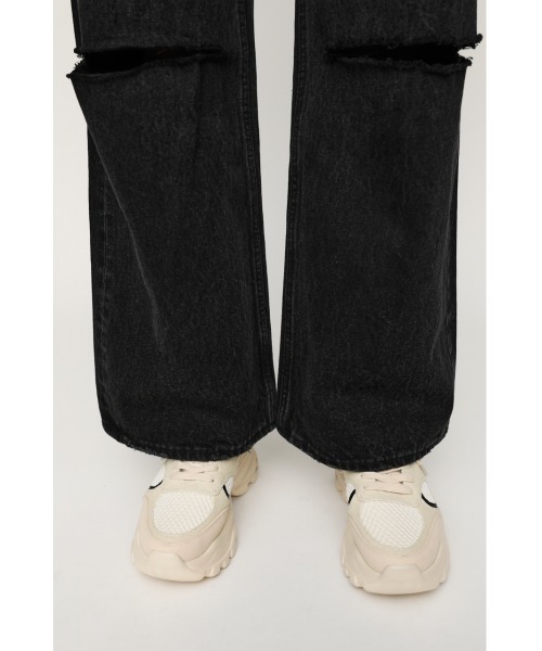SLY(スライ)の「STRAIGHT CUTOUT DENIM PT-E デニム パンツ(デニムパンツ・レディース・ブラック・2/1/0)」の4枚目の写真