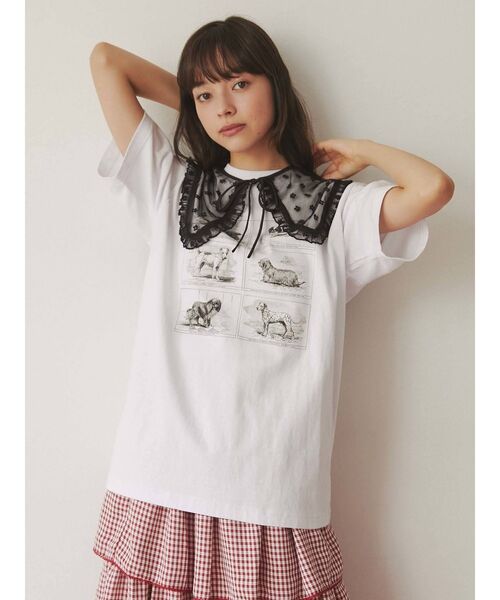 merry jenny（メリージェニー）の「bigレーシーフリル付け襟（付け襟・レディース・オフホワイト/ブラック/ピンク・FREE）」の4枚目の写真