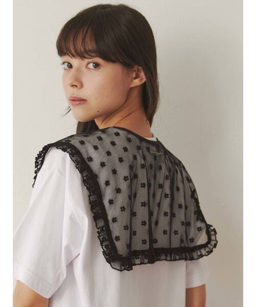 merry jenny（メリージェニー）の「bigレーシーフリル付け襟（付け襟・レディース・オフホワイト/ブラック/ピンク・FREE）」の6枚目の写真