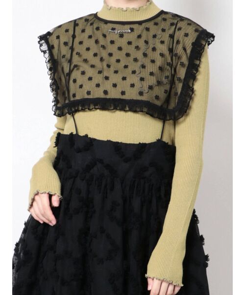 merry jenny（メリージェニー）の「bigレーシーフリル付け襟（付け襟・レディース・オフホワイト/ブラック/ピンク・FREE）」の16枚目の写真