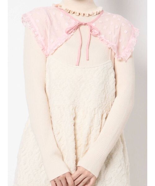 merry jenny（メリージェニー）の「bigレーシーフリル付け襟（付け襟・レディース・オフホワイト/ブラック/ピンク・FREE）」の10枚目の写真