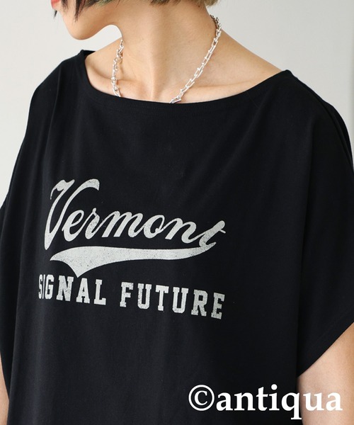 antiqua(アンティカ)の「『迷わずイロチ買い。』カレッジロゴデザインドルマンT(Tシャツ/カットソー・レディース・ホワイト系その他/ブラック系その他/ブラウン系その他/グリーン系その他/ブルー系その他/パープル系その他/ピンク系その他/グリーン系その他2/グリーン系その他3/ピンク系その他2・FREE)」の19枚目の写真
