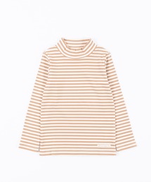 trois lapins kp | テレコボーダー ハイネック長袖Tシャツ(100～130)(Tシャツ/カットソー)