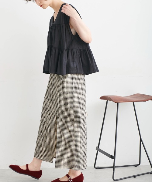 FREE'S MART（フリーズマート）の「◆Vネックティアードフレンチスリーブブラウス（シャツ/ブラウス・レディース・ブラック/ベージュ/パープル・FREE）」の14枚目の写真