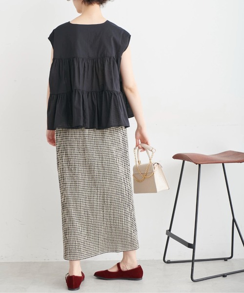 FREE'S MART（フリーズマート）の「◆Vネックティアードフレンチスリーブブラウス（シャツ/ブラウス・レディース・ブラック/ベージュ/パープル・FREE）」の18枚目の写真