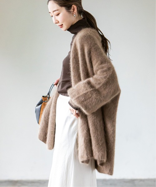 ノーブル ファー ニット パフ カーディガン キャメル Noble（ノーブル）の「ファーニットパフカーディガン2◇（カーディガン