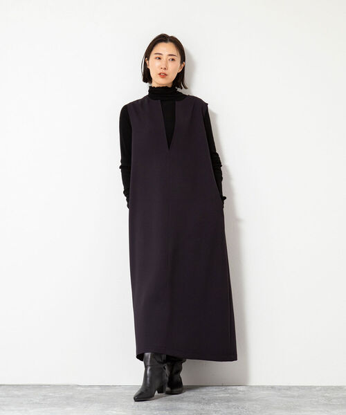 NOLLEY’S(ノーリーズ)の「◇【WEB限定カラーあり】ジャンパーワンピース(ワンピース・レディース・ベージュ/ネイビー/ブラック/グレイッシュブルー・FREE)」の14枚目の写真