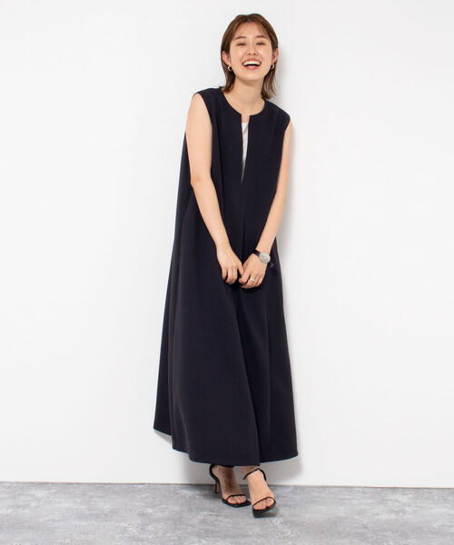 NOLLEY’S(ノーリーズ)の「◇【WEB限定カラーあり】ジャンパーワンピース(ワンピース・レディース・ベージュ/ネイビー/ブラック/グレイッシュブルー・FREE)」の16枚目の写真