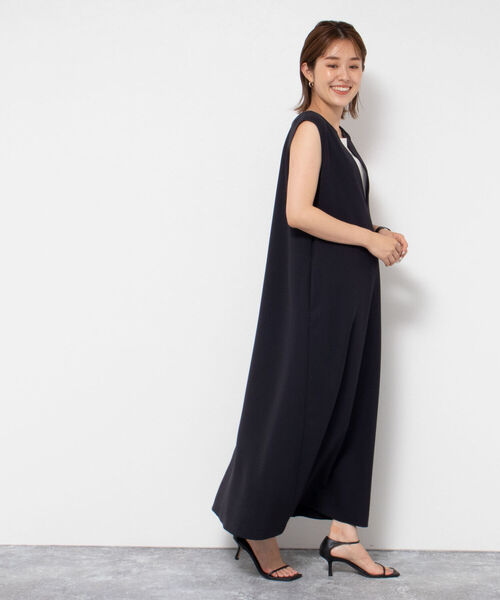 NOLLEY’S(ノーリーズ)の「◇【WEB限定カラーあり】ジャンパーワンピース(ワンピース・レディース・ベージュ/ネイビー/ブラック/グレイッシュブルー・FREE)」の7枚目の写真