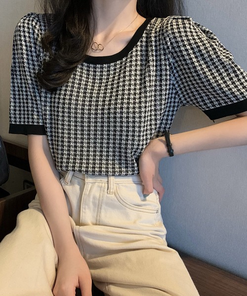 Dita Muaj.(ディータムアージュ)の「パフスリーブクルーネックトップス(Tシャツ/カットソー・レディース・ブラック/ブルー/グリーン・FREE)」の7枚目の写真