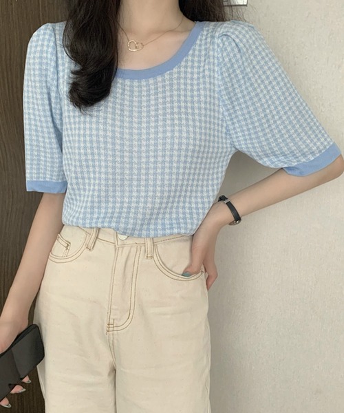 Dita Muaj.（ディータムアージュ）の「パフスリーブクルーネックトップス（Tシャツ/カットソー・レディース・ブラック/ブルー/グリーン・FREE）」の4枚目の写真