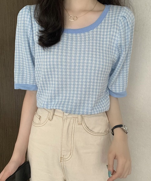 Dita Muaj.(ディータムアージュ)の「パフスリーブクルーネックトップス(Tシャツ/カットソー・レディース・ブラック/ブルー/グリーン・FREE)」の12枚目の写真