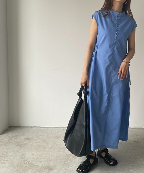 210nouve（トゥージュヌーブ）の「サイドリボンブロードワンピース（ワンピース・レディース・ブラック/ブルー/グリーン/ホワイト・FREE）」の4枚目の写真