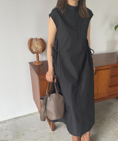 210nouve（トゥージュヌーブ）の「サイドリボンブロードワンピース（ワンピース・レディース・ブラック/ブルー/グリーン/ホワイト・FREE）」の2枚目の写真