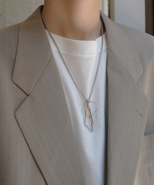 Confirm（コンファーム）の「トップ付き モチーフ チャーム シルバーチェーンネックレス【Confirm】（ネックレス・メンズ・E/A/I/B/J/D/L/G/F/C/K/H/M/N/O/Q/P/R・FREE）」の3枚目の写真