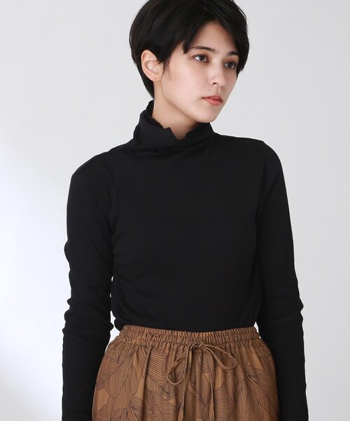 THE SHOP TK (ザ ショップ ティーケー )の「◆テレコタートルネック(Tシャツ/カットソー・レディース・ホワイト系/ブラック/イエロー/ライトグレー・13/12)」の3枚目の写真