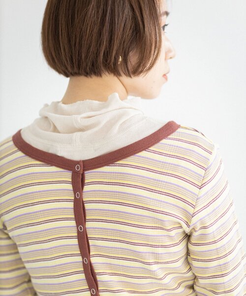 THE SHOP TK (ザ ショップ ティーケー )の「◆テレコタートルネック(Tシャツ/カットソー・レディース・ホワイト系/ブラック/イエロー/ライトグレー・13/12)」の5枚目の写真