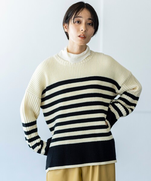 THE SHOP TK (ザ ショップ ティーケー )の「◆テレコタートルネック(Tシャツ/カットソー・レディース・ホワイト系/ブラック/イエロー/ライトグレー・13/12)」の6枚目の写真
