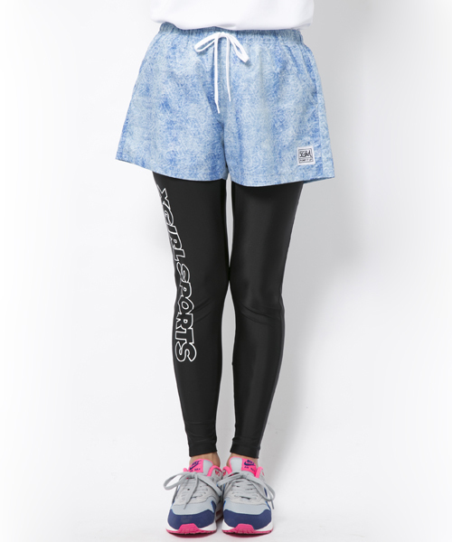 X-girl(エックスガール)の「【SEDA6月号掲載】PERFORMANCE SHORTS(その他パンツ・レディース・マルチ/ライトブルー・MEDIUM/SMALL)」の1枚目の写真