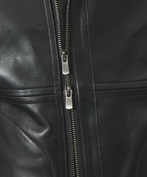 ABAHOUSE（アバハウス）の「ラムレザー デニム ボンディング セミダブル ライダース（ライダースジャケット・メンズ・ブラック・46/48）」の15枚目の写真