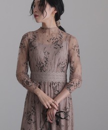 セレモニー ミモレ丈&袖あり 結婚式 パーティー ドレス 透け感 フォーマル 同窓会 オケージョン ワンピース お呼ばれ 二次会 成人式 