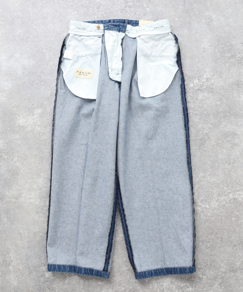 FARAH ファーラー ワンタックワイドテーパードパンツ デニム ジーンズ セール】【FARAH/ファーラー】ワンタック ワイドデニムパンツ