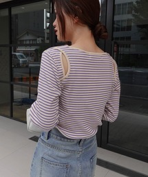 CORNERS | バックスリットカラーボーダートップス(Tシャツ/カットソー)