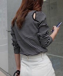 CORNERS | バックスリットカラーボーダートップス(Tシャツ/カットソー)