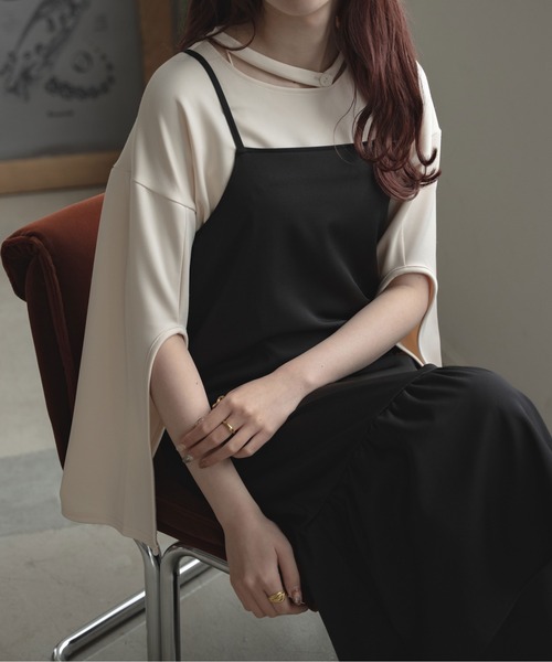 Ambre Ciel（アンブルシエル）の「袖スリットカットトップス／【WEB/EC限定商品】（Tシャツ/カットソー・レディース・ベージュ/アイボリー・FREE）」の13枚目の写真