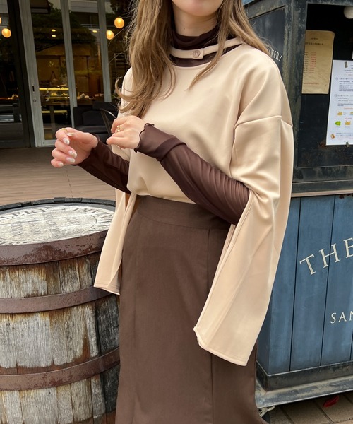 Ambre Ciel（アンブルシエル）の「袖スリットカットトップス／【WEB/EC限定商品】（Tシャツ/カットソー・レディース・ベージュ/アイボリー・FREE）」の15枚目の写真